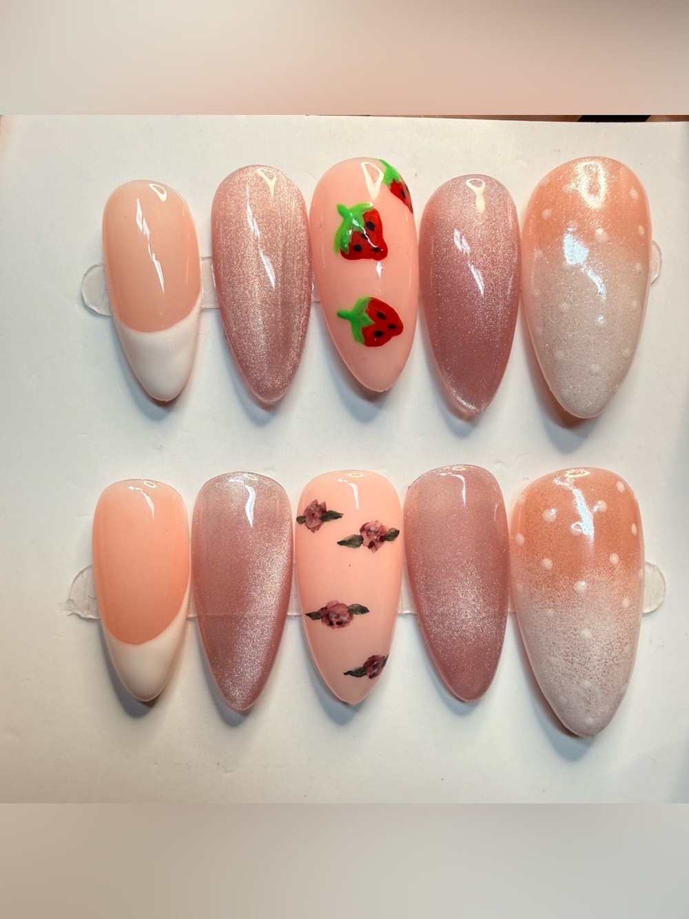 Medium almond classic look press on nails size medium